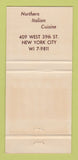 Matchbook Cover - Giordano Italian Restaurant New York City 30 Strike