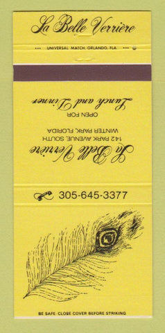 Matchbook Cover - La Belle Verriere Restaurant Winter Park FL 30 Strike