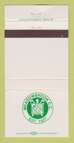 Matchbook Cover - Meadowbrook Country Club Racine WI WEAR 30 Strike