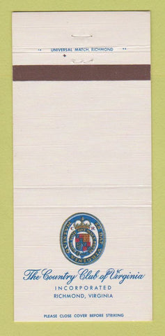Matchbook Cover - Country Club of Virginia Richmond VA 30 Strike