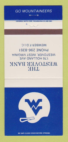 Matchbook Cover - Westover Bank WV Mountaineers  Football Schedule 30 Strike