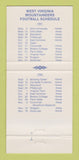 Matchbook Cover - Westover Bank WV Mountaineers  Football Schedule 30 Strike