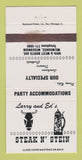 Matchbook Cover - Steak n Stein Restaurant Milwaukee WI WEAR 30 Strike
