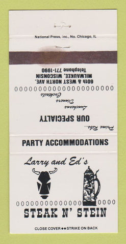 Matchbook Cover - Steak n Stein Restaurant Milwaukee WI WEAR 30 Strike