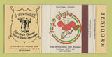 Matchbook Cover - Top Gigio Pizza Benidorm I Fratelli Spain 30 Strike
