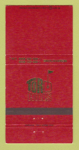 Matchbook Cover - Toro Hills Golf Club Many LA 30 Strike