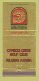 Matchbook Cover - Cypress Creek Golf Club Orlando FL 30 Strike