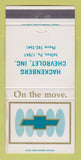 Matchbook Cover - Chevrolet Hackenberg Milton PA WEAR 30 Strike