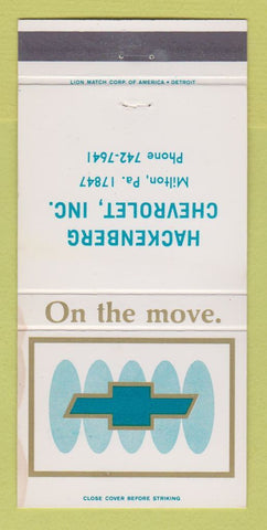 Matchbook Cover - Chevrolet Hackenberg Milton PA WEAR 30 Strike