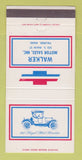 Matchbook Cover - Chevrolet Walker Palmer MA 30 Strike