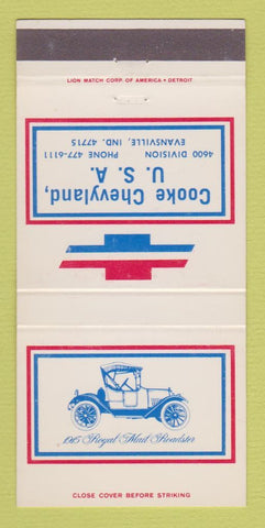 Matchbook Cover - Chevrolet Cooke Chevyland Evansville IN 30 Strike