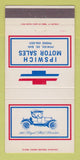 Matchbook Cover - Chevrolet Ipswich Motors SD 30 Strike