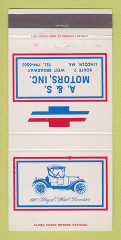 Matchbook Cover - Chevrolet A&S Motors Lincoln ME 30 Strike