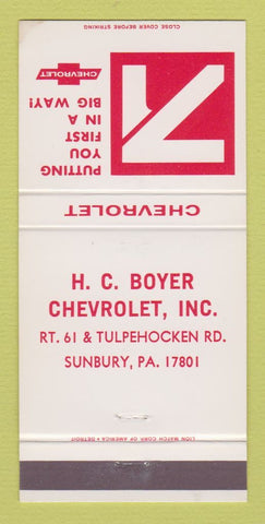 Matchbook Cover - 1971 Chevrolet HC Boyer Sunbury PA 30 Strike