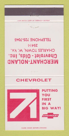 Matchbook Cover - 1971 Chevrolet Merchant Oldsmobile Charles Town WV 30 Strike