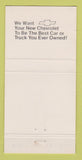 Matchbook Cover - Chevrolet Donohoe Holly Colorado 30 Strike