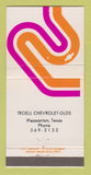 Matchbook Cover - Chevrolet Troell Oldsmobile Pleasanton TX 30 Strike