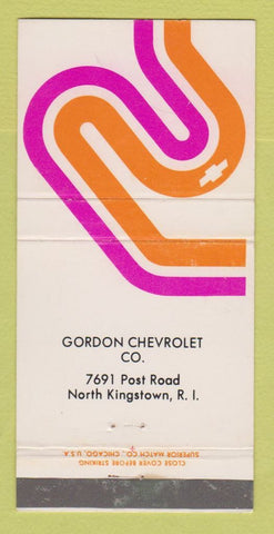 Matchbook Cover - Chevrolet Gordon North Kingstown RI 30 Strike