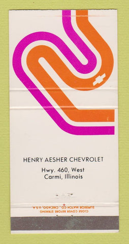 Matchbook Cover - Chevrolet Henry Aesher Carmi IL 30 Strike