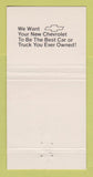 Matchbook Cover - Chevrolet Herrin Gear Jackson MS 30 Strike