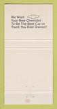 Matchbook Cover - Chevrolet Hulsizer Montgomery PA 30 Strike