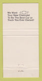 Matchbook Cover - Chevrolet MF Benson Ludlow VT 30 Strike