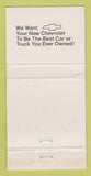 Matchbook Cover - Chevrolet D&I Motors Gillette WY WEAR 30 Strike