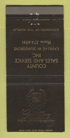 Matchbook Cover - Cadillac County Sales Selinsgrove PA 30 Strike