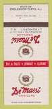 Matchbook Cover - DeMasi Cadillac Lyndhurst NJ Englewood Cliffs 30 Strike