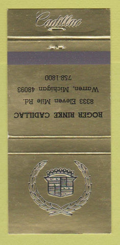 Matchbook Cover - Roger Rinke Cadillac Warren MI 30 Strike