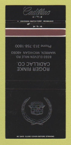 Matchbook Cover - Roger Rinke Cadillac Warren MI 30 Strike