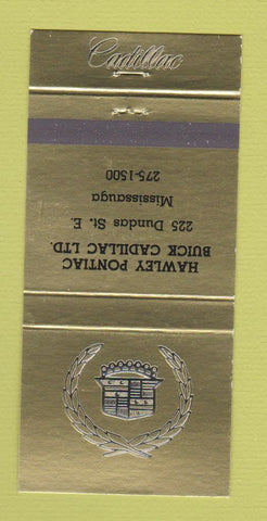 Matchbook Cover - Hawley Pontiac Buick Cadillac Mississauga ON 30 Strike