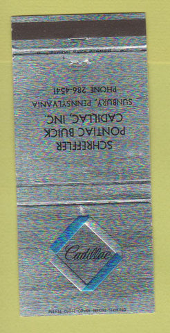 Matchbook Cover - Schreffler Pontiac Buick Cadillac Sunbury PA 30 Strike