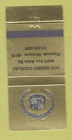 Matchbook Cover - Don Massey Cadillac Plymouth MI WEAR 30 Strike