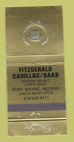 Matchbook Cover - Fitzgerald Cadillac Saab Fort Wayne IN 30 Strike