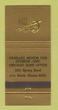 Matchbook Cover - Cadillac Motor Div Oak Brook IL Chicago 1977 GMC 30 Strike