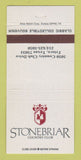 Matchbook Cover - Stonebriar Country Club Frisco TX 30 Strike