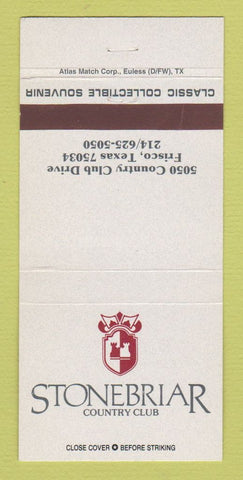 Matchbook Cover - Stonebriar Country Club Frisco TX 30 Strike