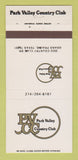 Matchbook Cover - Park Valley Country Club Grand Prairie TX 30 Strike