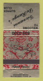 Matchbook Cover - Giovanni DeRango's Supper Club Racine WI 30 Strike
