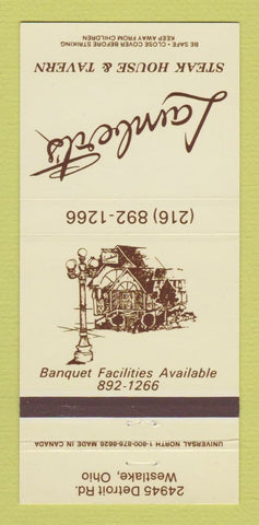 Matchbook Cover - Lambert's Restaurant Steak Westlake OH 30 Strike