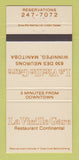 Matchbook Cover - La Vieille Gare Winnipeg MB 30 Strike