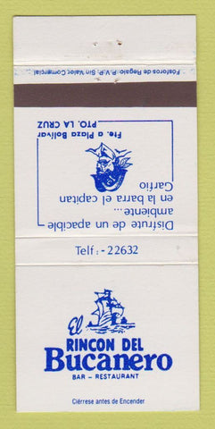 Matchbook Cover - Rincon Del Bucanero Puerto La Cruz Venezuela? 30 Strike