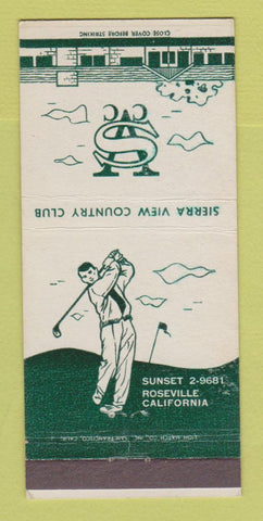 Matchbook Cover - Sierra View Country Club Roseville CA 30 Strike