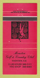 Matchbook Cover - Moncton Golf Country Club Riverview NB 30 Strike