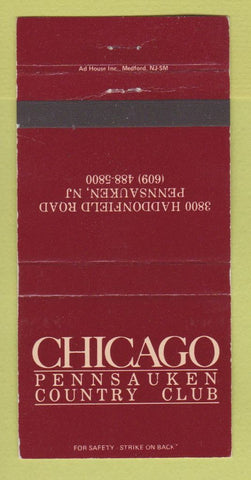 Matchbook Cover - Chicago Pennsauken Country Club NJ 30 Strike