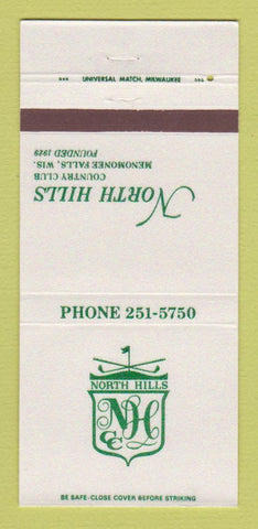 Matchbook Cover - North Hills Country Club Menomonee Falls WI 30 Strike