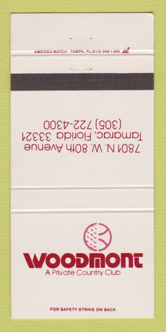 Matchbook Cover - Woodmont Country Club Tamarac FL 30 Strike