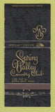 Matchbook Cover - Spring Valley Country Club Elyria OH 30 Strike