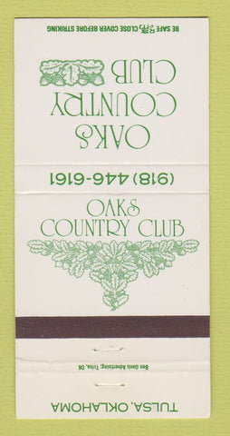 Matchbook Cover - Oaks Country Club Tulsa OK 30 Strike